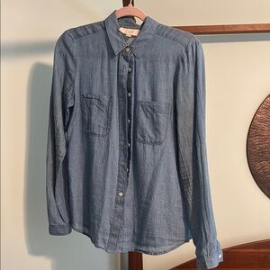 LOFT Classic Blue Chambray Shirt